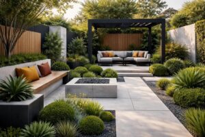 découvrez comment créer un jardin moderne en jouant avec les lignes, les matières et les couleurs pour un espace extérieur élégant et contemporain.