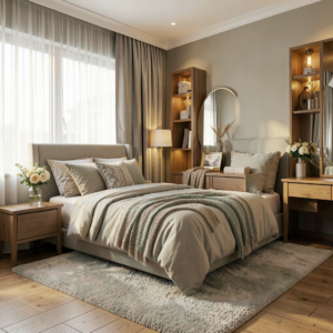 Suite parentale avec dressing et salle de bain, espace fonctionnel et chaleureux