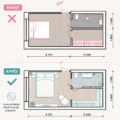 Aménagement moderne d'une chambre avec des accessoires décoratifs.
