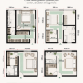 Disposition d'une master bedroom avec des dimensions équilibrées, créant un espace chaleureux et pratique.