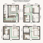 Disposition d'une master bedroom avec des dimensions équilibrées, créant un espace chaleureux et pratique.