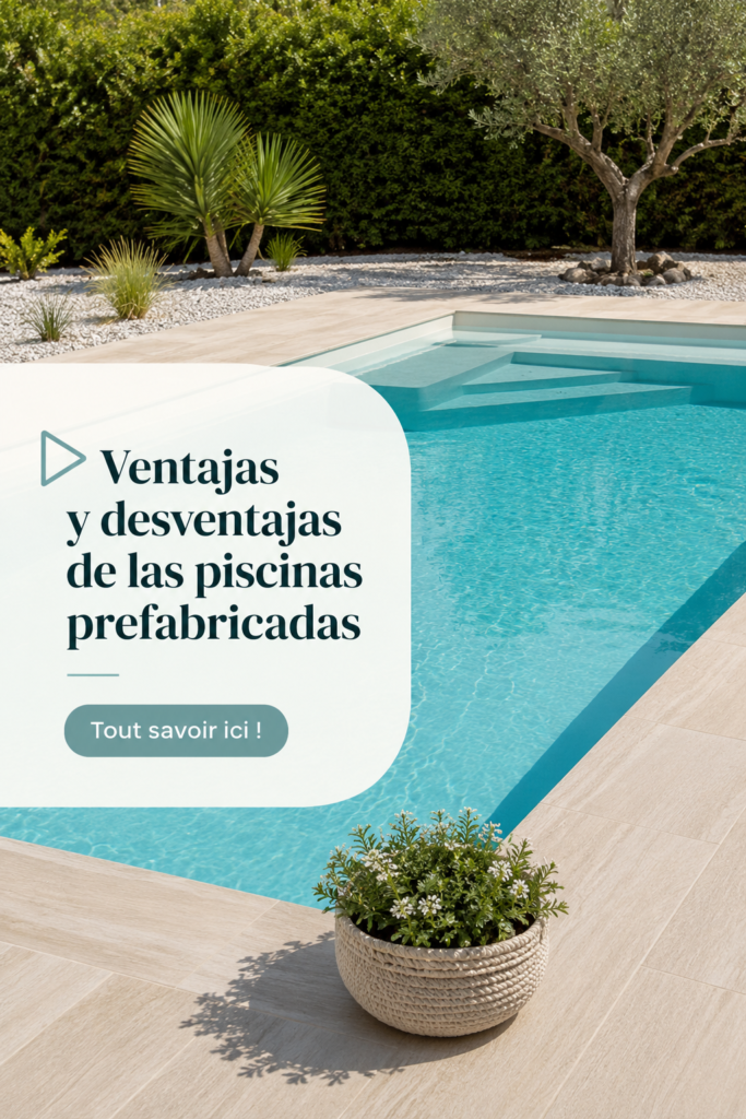 piscine préfabriquée dans un jardin familial avec des chaises longues