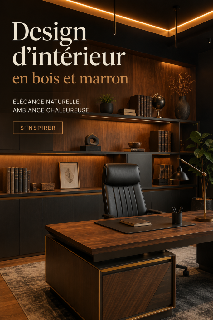 Bureau moderne en bois avec décoration élégante