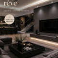 Un salon moderne décoré avec des meubles confortables et des touches naturelles.