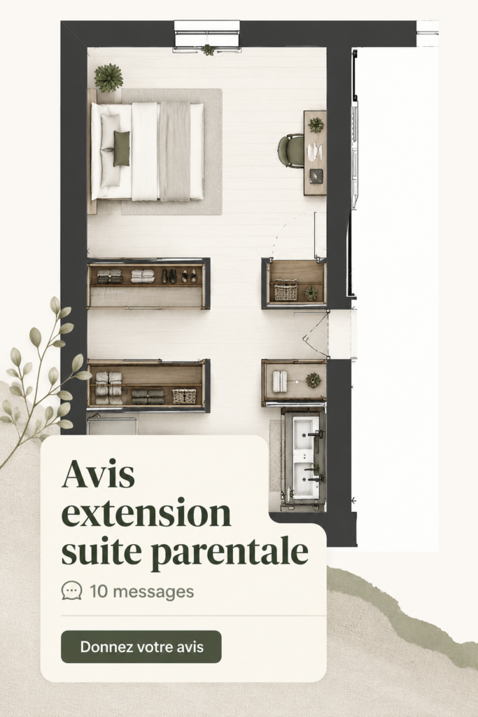Extension moderne d'une maison avec suite parentale spacieuse et lumineuse.
