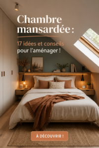 Chambre mansardée chaleureuse avec décoration cosy et meubles fonctionnels