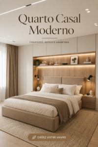 Une chambre moderne et accueillante avec des accents naturels et un mobilier minimaliste.