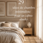 Chambre minimaliste élégante avec des tons neutres et des meubles épurés.