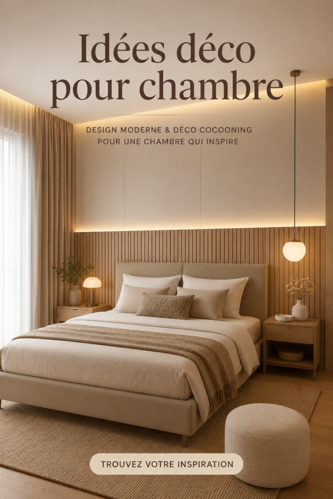 Chambre moderne et chaleureuse avec des touches déco contemporaines