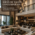 Un salon moderne avec un design élégant et des couleurs apaisantes