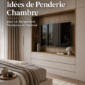 Penderie moderne et organisée avec des vêtements et accessoires bien rangés