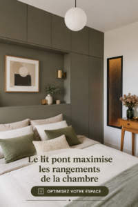 Un lit pont moderne dans une chambre élégante avec un style pratique et esthétique.