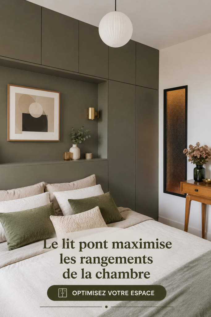 Un lit pont moderne dans une chambre élégante avec un style pratique et esthétique.