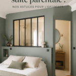 Suite parentale chaleureusement agencée avec mobilier moderne et décor apaisant