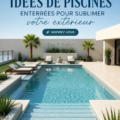 Une belle piscine enterrée entourée de verdure dans un jardin