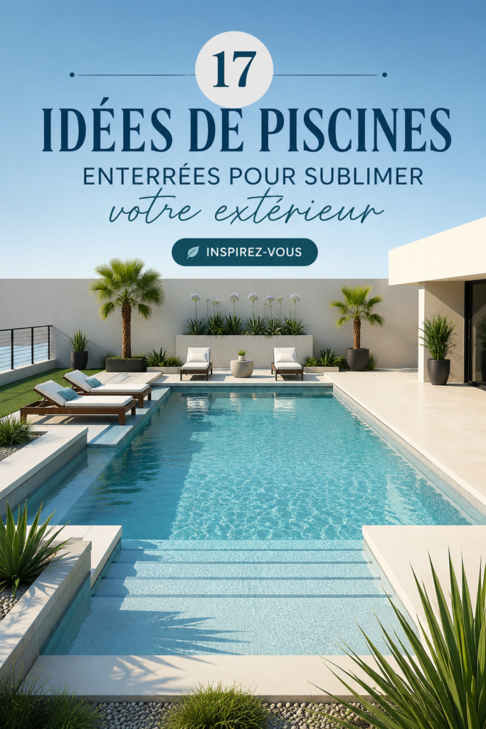 Une belle piscine enterrée entourée de verdure dans un jardin