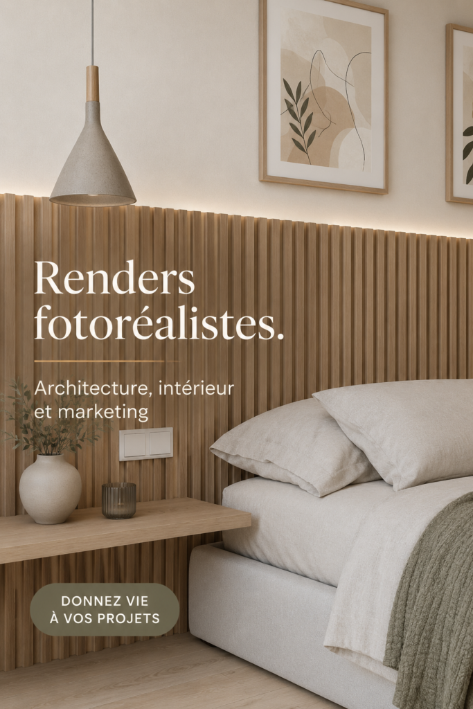 Rendu photo réaliste d'un projet architectural moderne