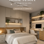 Salon moderne décoré dans un style loft avec de grandes fenêtres et des éléments industriels