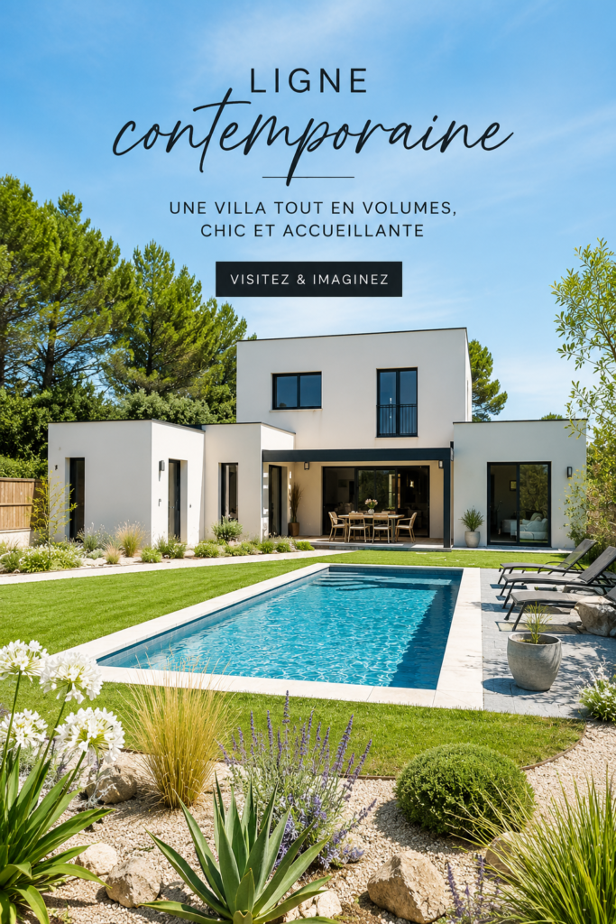 Une villa chic et accueillante avec de grands volumes et une esthétique moderne.