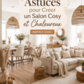 Salon cosy avec des coussins et des lumières douces