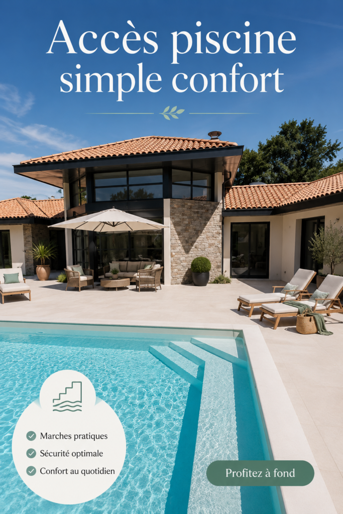 Accès simple et confortable à une piscine familiale