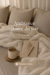 Ambiance de nuit calme avec lumière tamisée et décor relaxant
