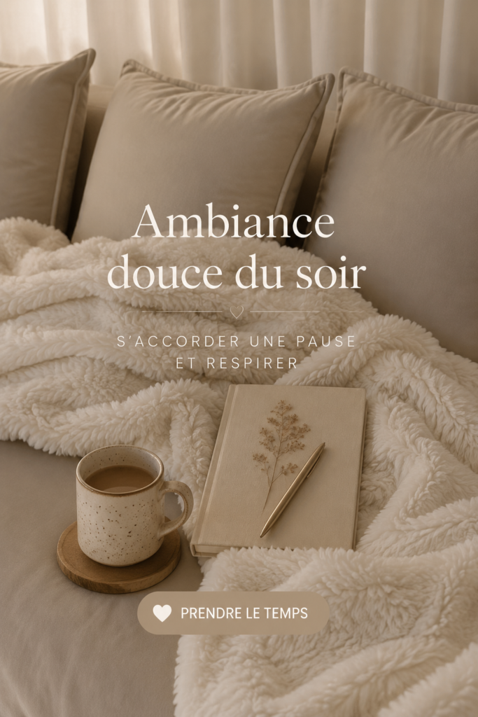 Ambiance de nuit calme avec lumière tamisée et décor relaxant