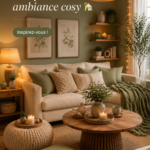 Petit salon cosy avec mobilier fonctionnel
