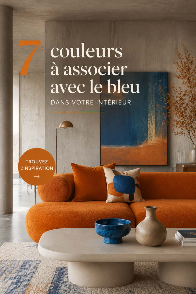 Un intérieur cosy avec des murs bleus et des accents colorés