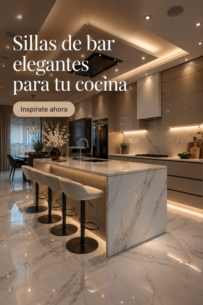Chaises de bar élégantes en bois avec un décor de cuisine moderne