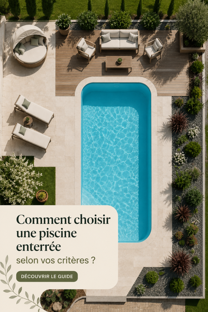 Une belle piscine enterrée dans un jardin bien entretenu
