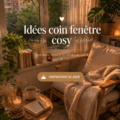 Coin fenêtre cosy avec des coussins et des plantes
