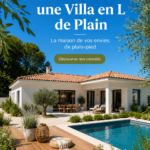 Une villa moderne en L construite avec une architecture contemporaine.