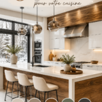Cuisine moderne avec des teintes tendances de 2025