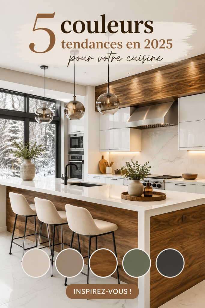 Cuisine moderne avec des teintes tendances de 2025
