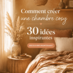 Chambre cosy avec des éléments de décoration chaleureuse et apaisante.