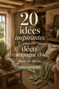 Un salon décoré dans un style campagne chic avec des teintes douces et des meubles en bois.