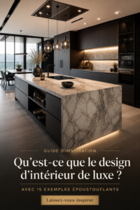 Un salon élégant avec un design intérieur de luxe, des meubles raffinés et des matériaux haut de gamme.