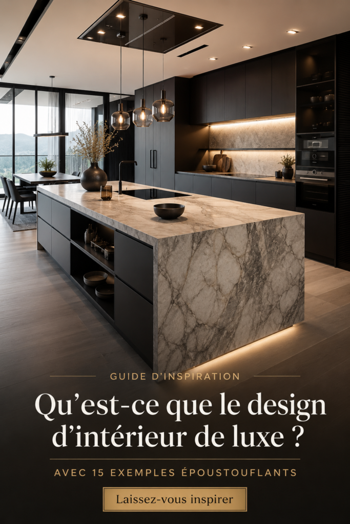 Un salon élégant avec un design intérieur de luxe, des meubles raffinés et des matériaux haut de gamme.