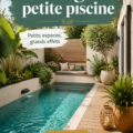 Design élégant d'une petite piscine intégrée dans un jardin moderne.