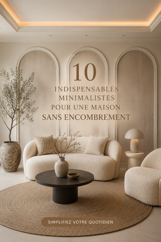 Intérieur minimaliste avec des objets essentiels qui créent un espace désencombré