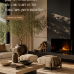 Un salon harmonieux avec une palette de couleurs chaleureuses et des touches personnelles.