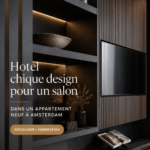 Hôtel design moderne à Amsterdam avec une décoration élégante et contemporaine.
