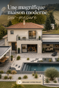 Une maison moderne conçue sur-mesure avec un jardin