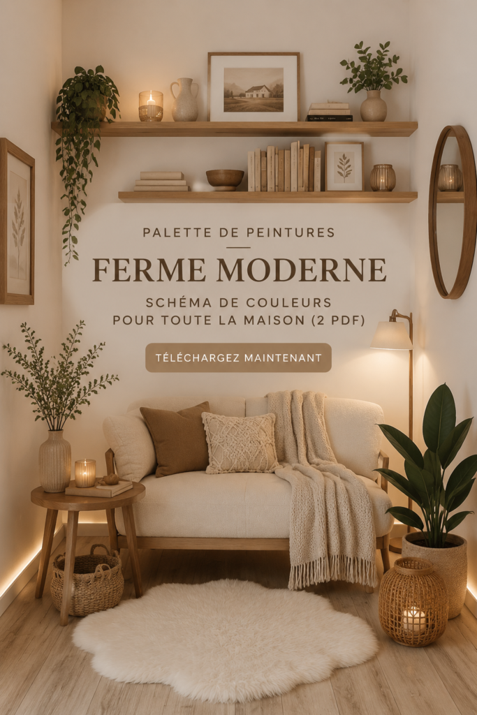 Palette de couleurs modernes pour une décoration farmhouse