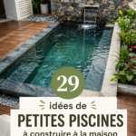 Une petite piscine dans un jardin bien aménagé