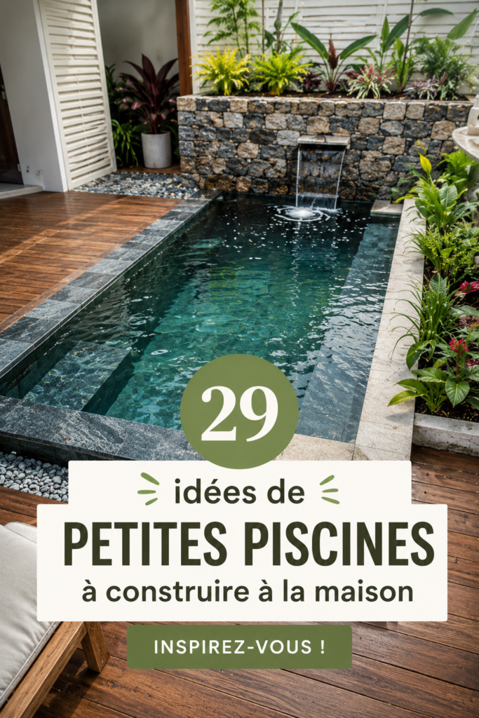 Une petite piscine dans un jardin bien aménagé