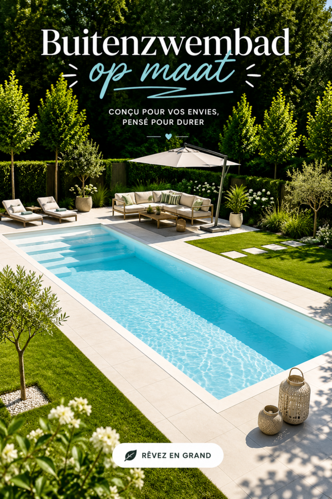 Une belle piscine extérieure sur mesure dans un jardin aménagé avec goût.