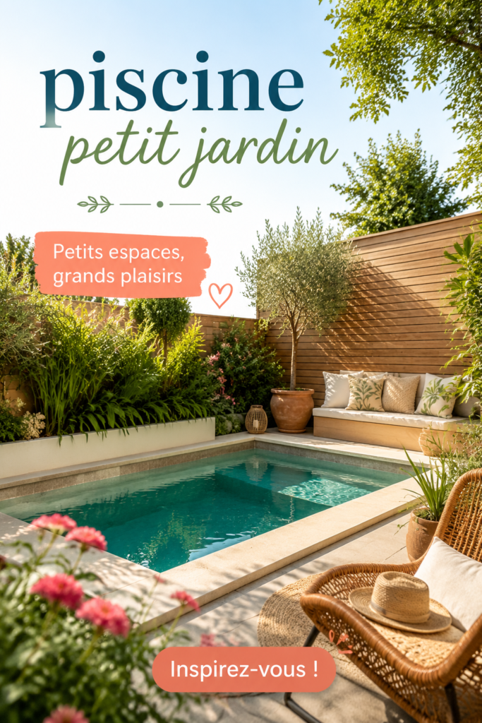Une piscine installée dans un petit jardin, idéale pour se rafraîchir