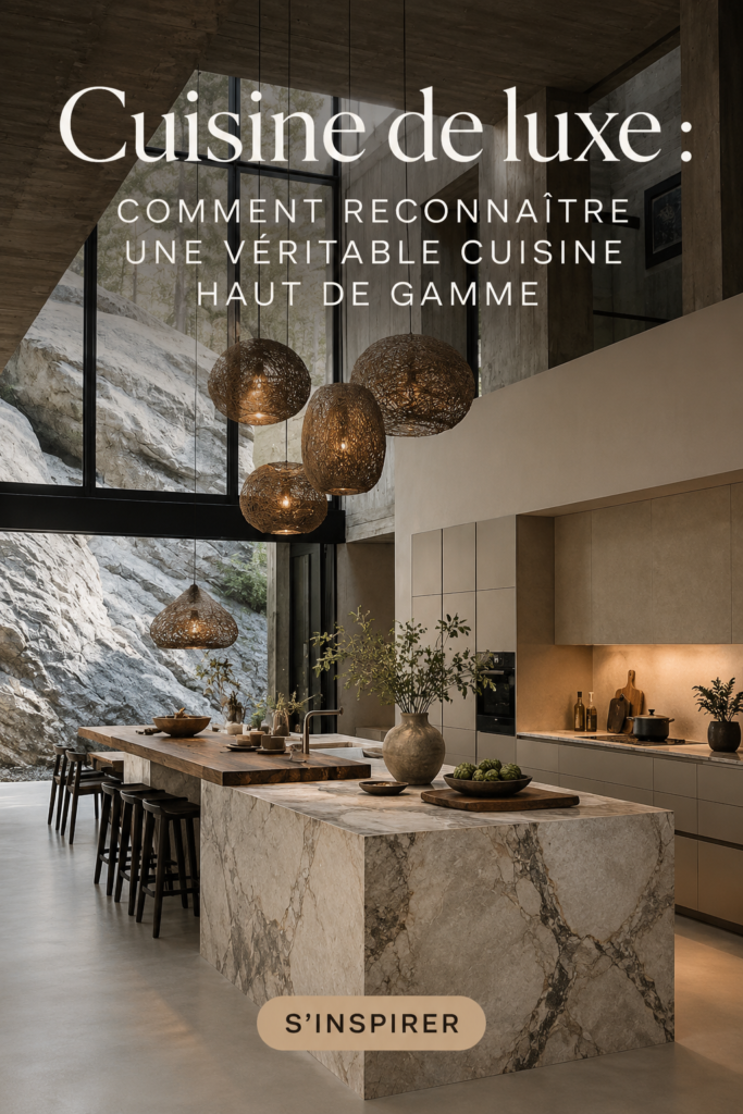 Cuisine moderne et élégante avec des matériaux haut de gamme